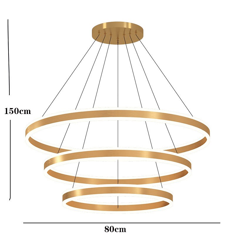 60 cm Pendant Lantern Design Pendant Light LED Aluminum Brushed Modern 220-240V 2025 - $549.99 –P1