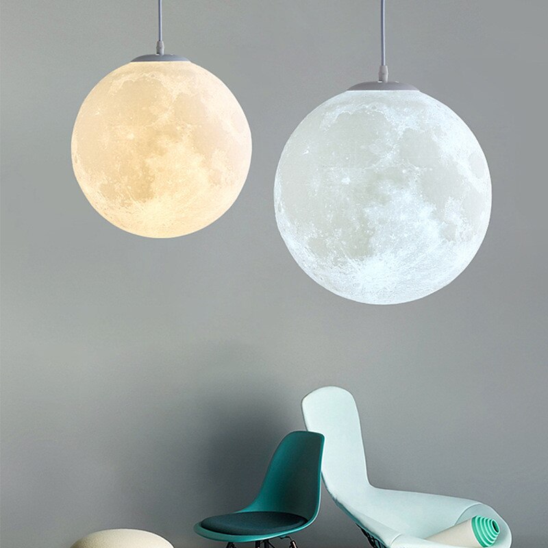 3d printing moon chandelier modern simple nordic creative moon lamp restaurant stue soverom moon lysekrone 2025 - $229.99 –P7