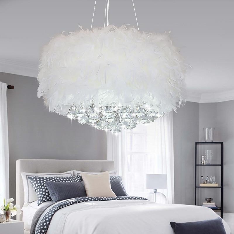 40/50 cm jedinečné závěsné světlo LED design lustr kovové peří galvanicky moderní moderní 220-240v 2025 - $206.39 –P3
