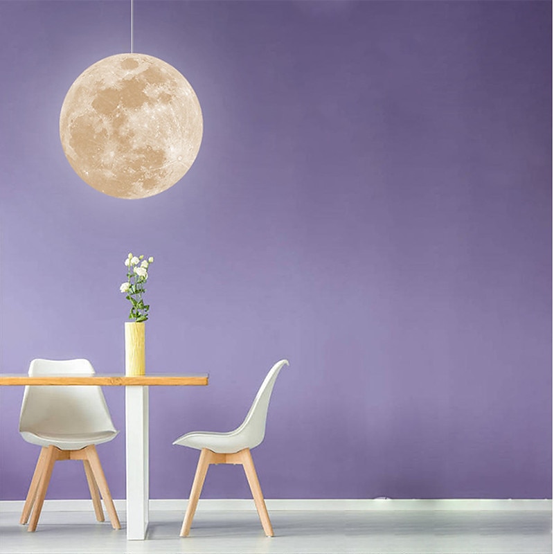 3d printing moon chandelier modern simple nordic creative moon lamp restaurant stue soverom moon lysekrone 2025 - $229.99 –P5