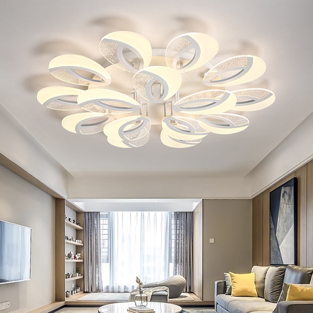 bulle acrylique moderne dimmable plafonnier led encastré queue de paon led plafonnier avec télécommande pour salon chambre salle à manger ac 110v 220v fleur conception de 2026 ? $170.99 –P6