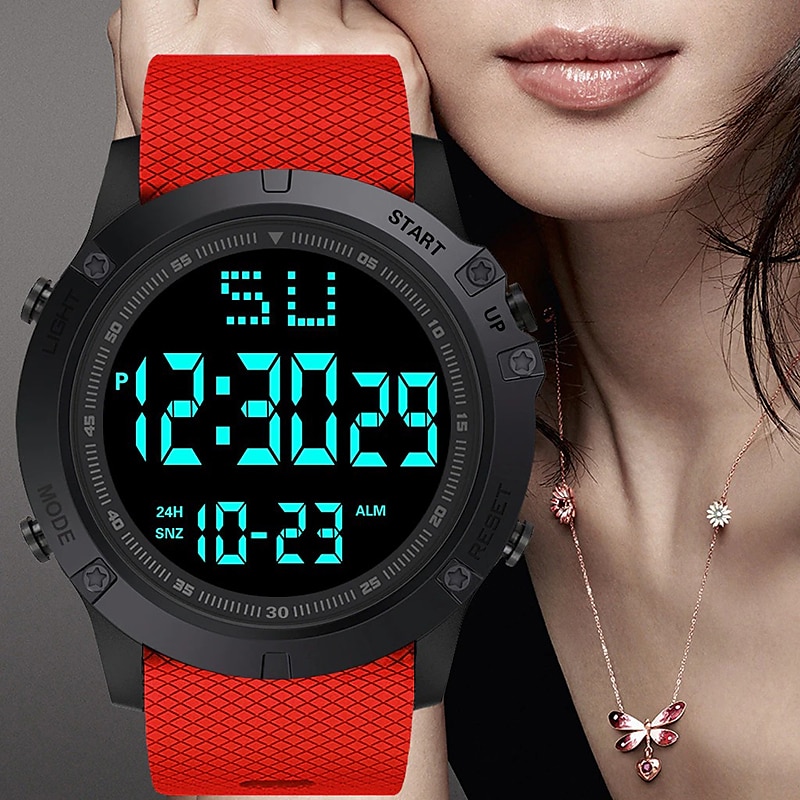 Men Digital Watch Multifunction Military Outdoor Sports Wristwatch Luminous LED Digital Watch Big Dial Waterproof Rubber Strap Electronic Watch For Student Kids 2025 - $13.99 –P7