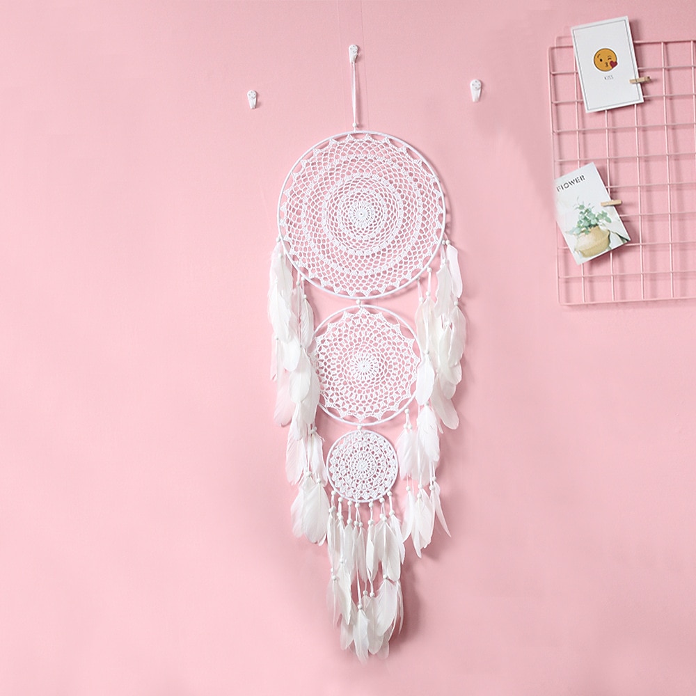 Boho apanhador de sonhos, presente artesanal, decoração de parede, ornamento de arte, artesanato, pena, para crianças, quarto, festival de casamento, presente de aniversário de 2025 por $28.99 –P5