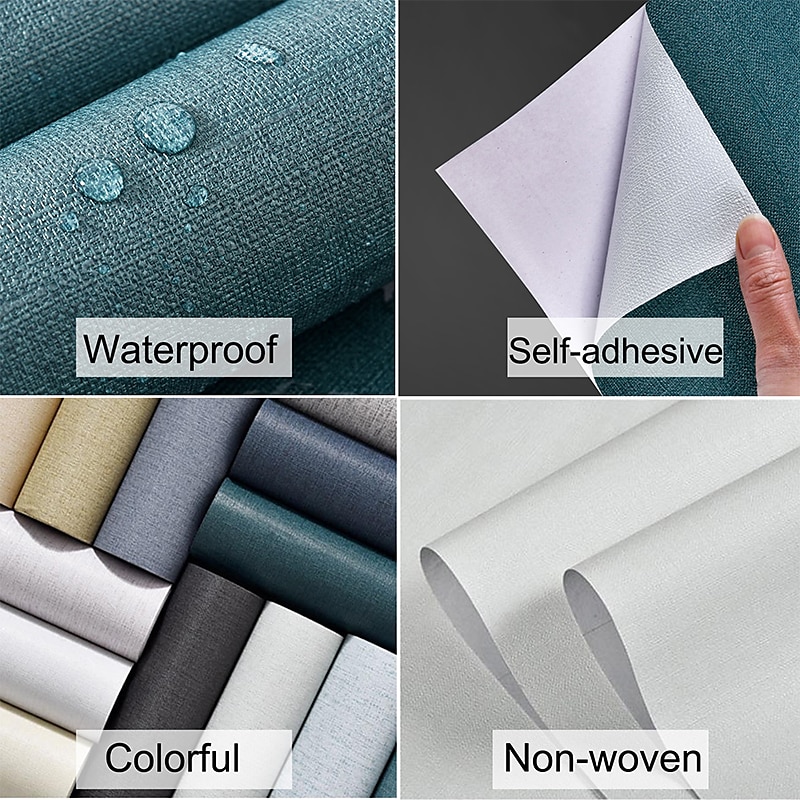 Wallpaper Self-adhesive Solid Color Wall Fabrics  Non Woven for Home Decoration Waterproof Material Home Decor 53x300cm 2025 - AU $29.69 –P4
