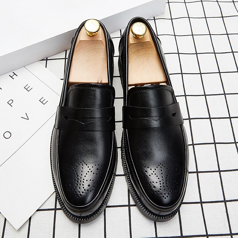 herrekjole penny loafers & slip-ons pluss størrelse vintage business casual fest & kveld loafers svart brun høst vinter 2025 - $64.99 –P20