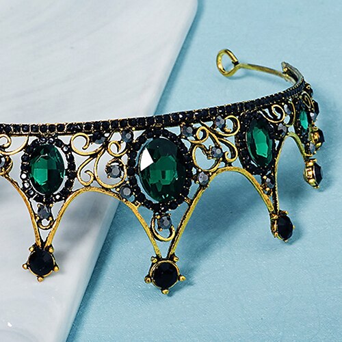 Crown Tiaras pannebånd Hodeplagg Strass Legering Bryllup Fest / aften Retro Rød Søt Med Krystall / Rhinstein Kombinasjon Hodeplagg Hodeplagg 2025 - $21.99 –P2