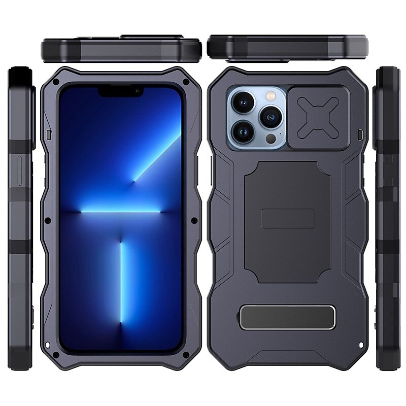 Θήκη τηλεφώνου για iPhone 13 12 Pro Max Ανθεκτική με Στήριγμα Προστατευτικό Φακού Κάμερας με Λαβή στον Καρπό TPU Μεταλλική 2025 - $41.99 –P1