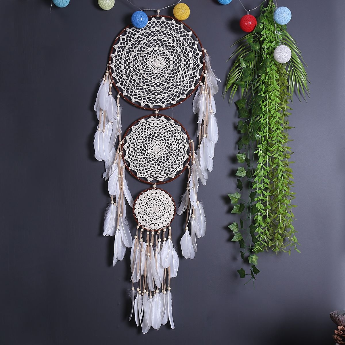 Boho apanhador de sonhos, presente artesanal, decoração de parede, ornamento de arte, artesanato, pena, para crianças, quarto, festival de casamento, presente de aniversário de 2025 por $28.99 –P8