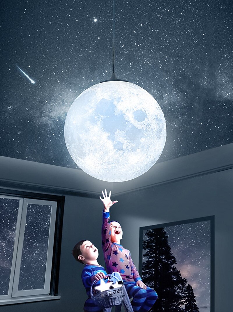3d printing moon chandelier modern simple nordic creative moon lamp restaurant stue soverom moon lysekrone 2025 - $229.99 –P11