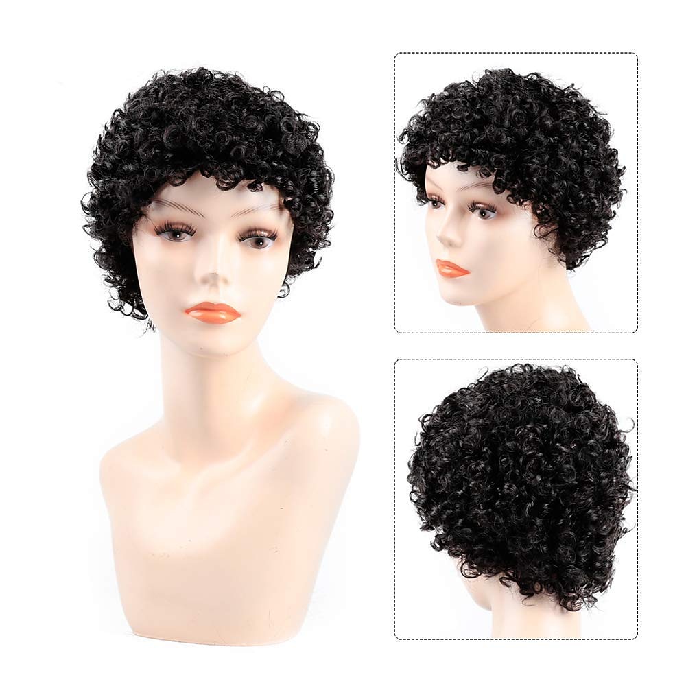 parrucche nere per le donne parrucche corte afro crespi ricci per le donne capelli sintetici resistenti al calore per la festa quotidiana del 2025 a $17.49 –P4