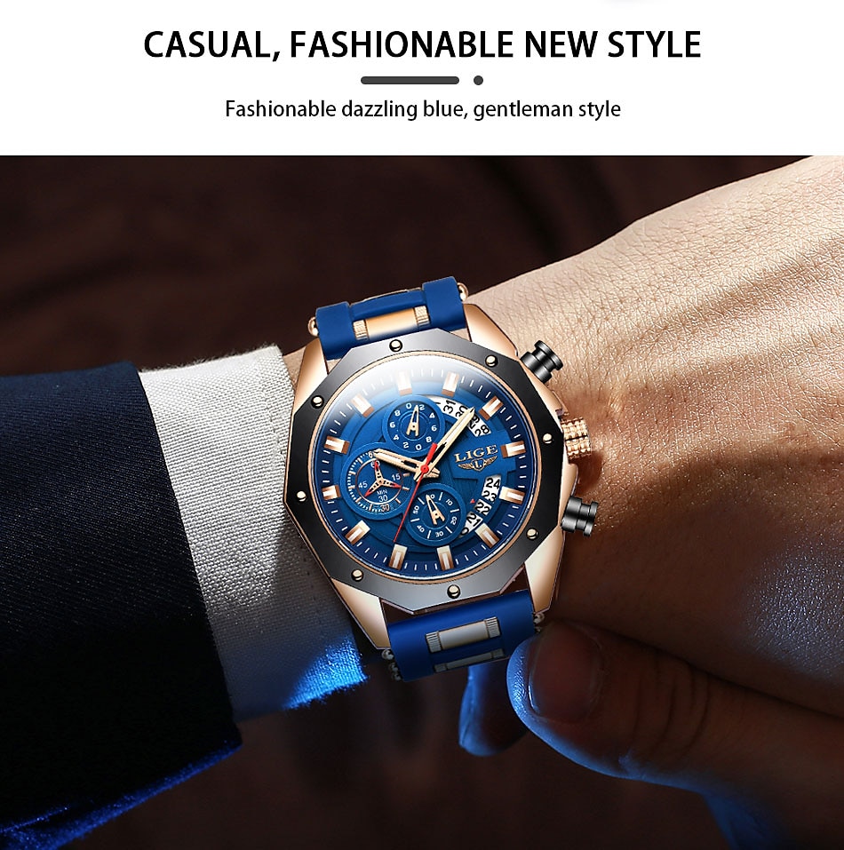 LIGE Mens Watch Quartz Watches for Men Steel Band Men's Analog Quartz Multifunctional Sports Wristwatch Men Date Business Casual Waterproof Quartz Watch 2025 - $39.99 –P2