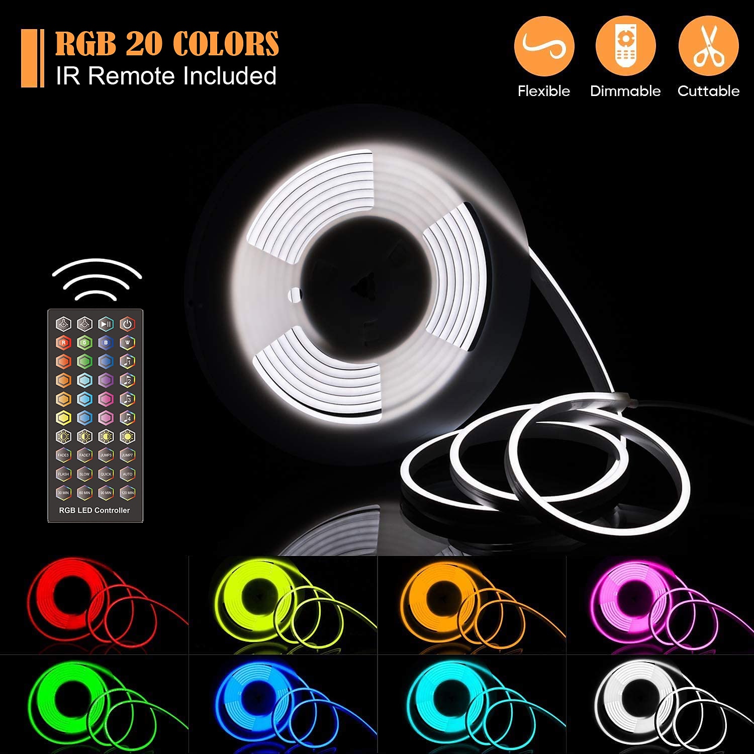 3 ~ 10 м 9,8 ~ 32,8 фута dc12v rgb водонепроницаемая светодиодная гибкая неоновая веревка полоса света приложение музыка синхронизация работа с Alexa Google Assistant для вечеринки декор 2025 - $51.99 –P3