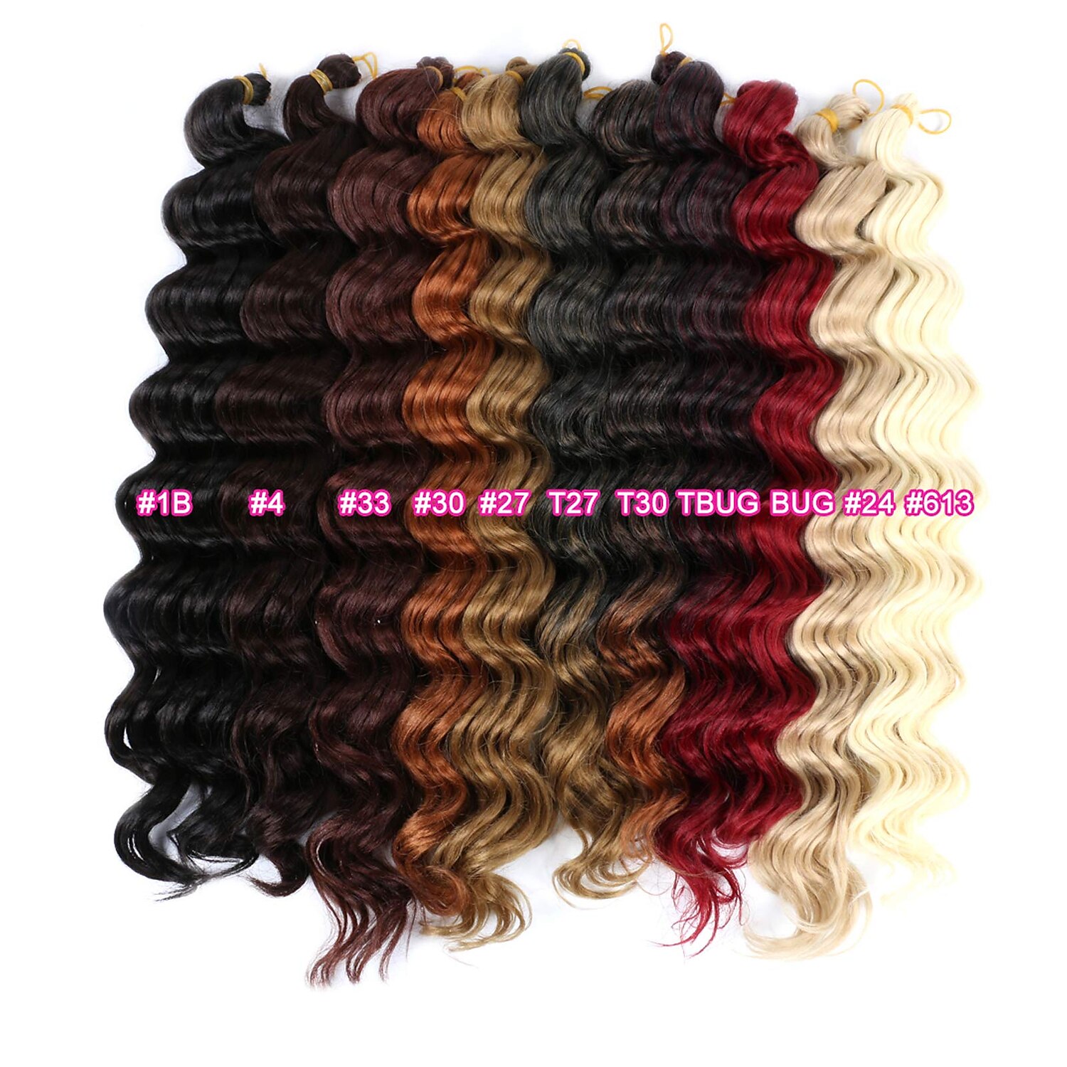 Ocean Wave Crochet Hair Deep Wave Crochet Hair Ocean Wave Braids Hair  Synthetic Crochet Braiding Hair Extensions 6 Packs (20 Inch (Pack of 6),  T30)