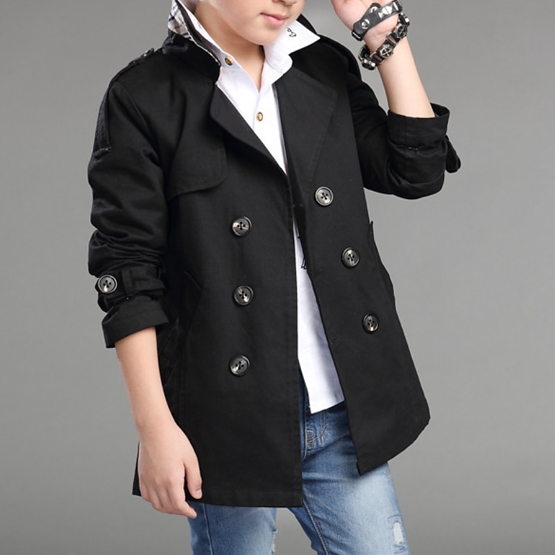 Black trench hot sale coat kids