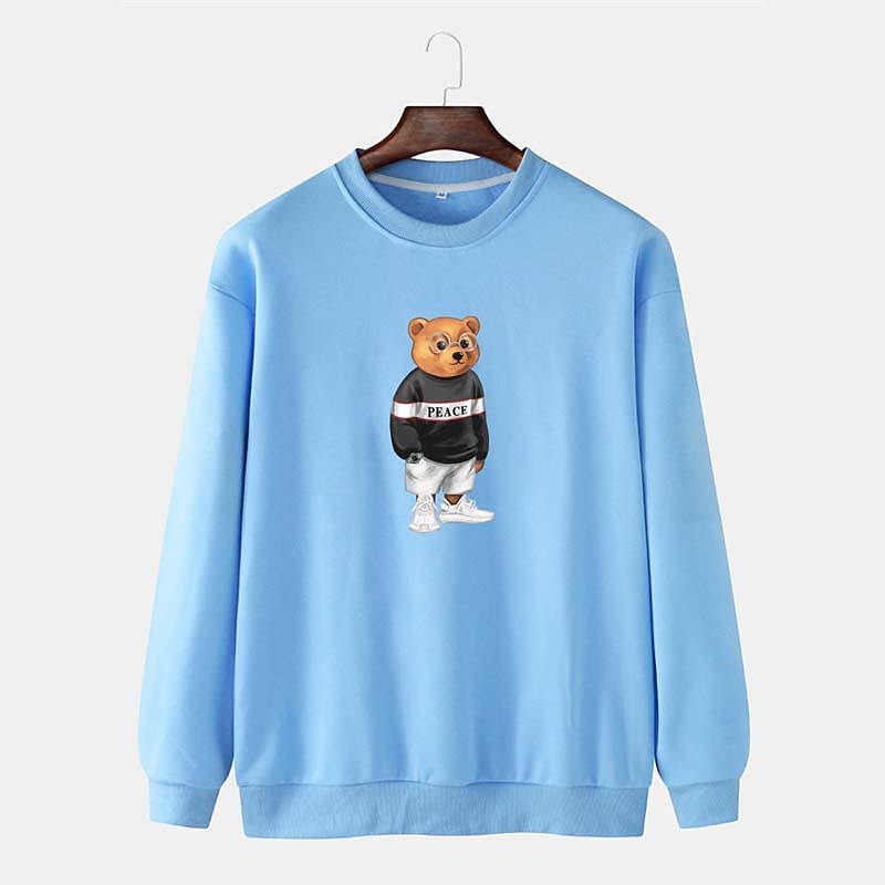 Per uomo Orso Stampa Stampe Grafiche Maglia Manica Lunga Felpa Girocollo Designer Casual Grande e Alto Casuale Sport & Outdoor Inverno Primavera & Autunno del 2026 a $30.99 –P4