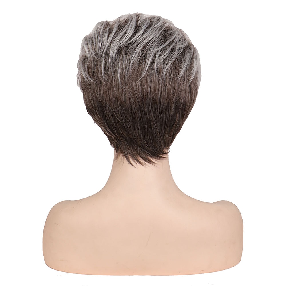 bruine pruiken voor vrouwen synthetische pruik blond krullend bouncy curl pixie cut pruik korte lichtblonde synthetisch haar vrouwen pruik 2025 - $19.99 –P7