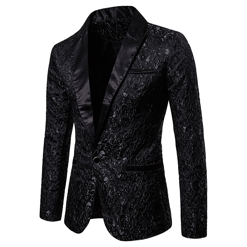 Per uomo Giubbotto Giacca Strada Attività commerciale Tenere al caldo Traspirante Tasche Jacquard Autunno Inverno Floreale Streetwear Elegante Bavero a lancia Standard Cotone Standard Nero Bianco del 2025 a $83.99 –P8