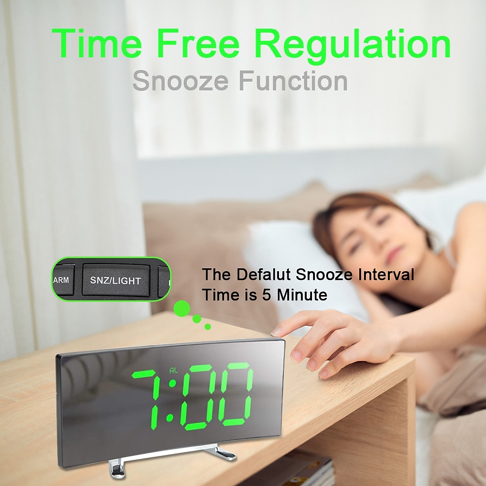 T39 Eye Protection Green Red White Digital Alarm Clock Dimmabl Table Clock LED Screen Alarm Electronic Clocks For Home Decor LED Desk Clock Temperature display 2025 - $19.99 –P2