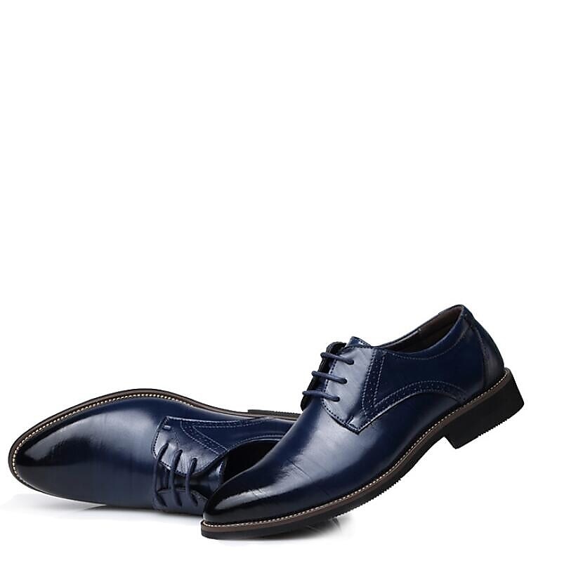 Homme Oxfords Chaussures derby Chaussures habillées Entreprise Classique du quotidien Bureau et carrière Soirée & Evénement Cuir Preuve de l'usure Lacet Noir Jaune Bleu Printemps Automne de 2025 ? $54.99 –P10