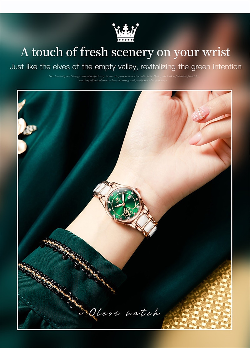 OLEVS Women's Wrist Watche Mechanical Watch for Women Analog Automatic self-winding Stylish Fashion Waterproof Luminous Rhinestone Titanium Alloy Stainless Steel 2025 - $71.99 –P11