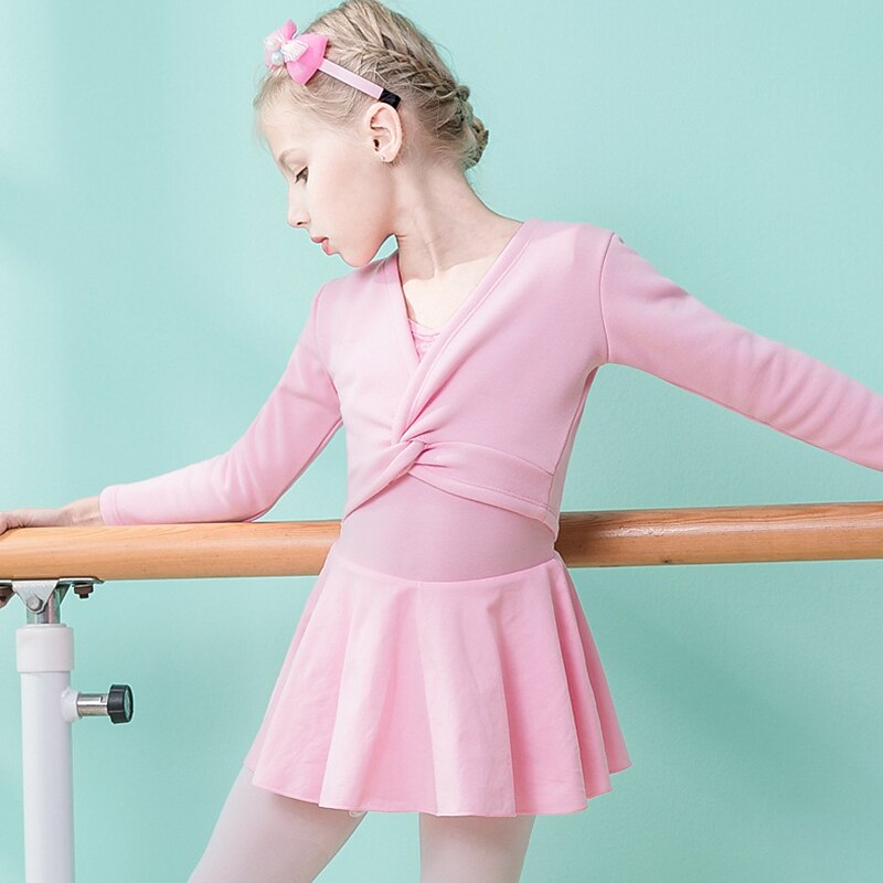 Danseklær til barn Ballett Sportsklær Topp Fast Jente Trening Ytelse Langermet Høy Bomullsblanding 2025 - $20.99 –P2