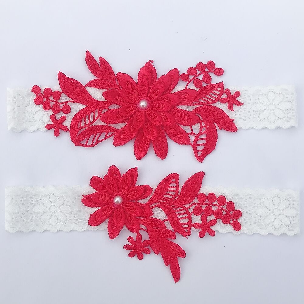 Satäng Blomstil Bröllopskläder Med Applikationsbroderi Strumpeband Bröllop 2025 - $7.99 –P8
