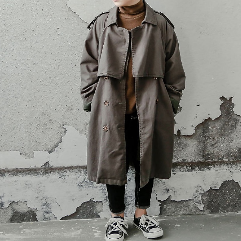 Kinderen Jongens Jas Lange mouw Grijs Khaki Bruin Effen Zak Winter Actief Urheilu 3-13 jaar / Lapwerk 2025 - $51.99 –P3