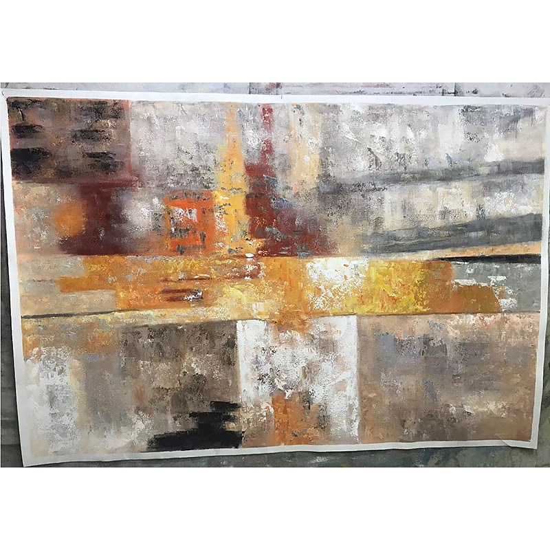 ציור שמן צבוע-Hang מצויר ביד אופקי מופשט אומנות פופ מודרני ללא מסגרת פנימית 2025 - $116.99 –P9