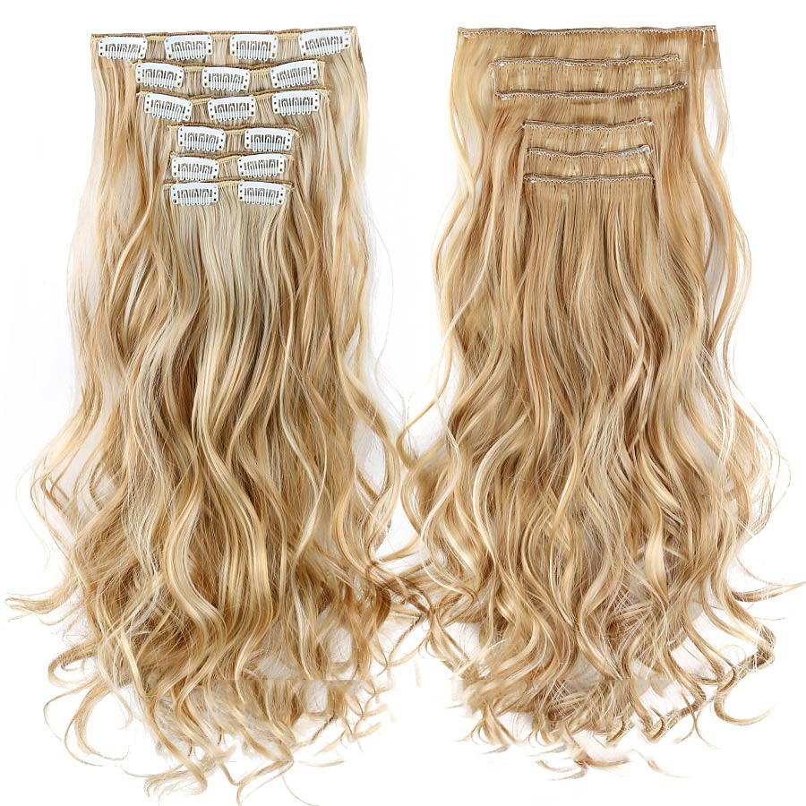 Synthetic Hair Curly Clip In Wig Extension 16 Clips In Hair Extension Hair Pieces Fake Hair Extension Synthetic 49 Colors 2025 - $16.99 –P18