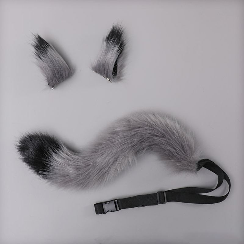 Ensemble de cosplay anime pour filles loups kawaii oreilles de renard pinces à cheveux coiffure queue en peluche pour fête de carnaval de 2026 ? $18.99 –P6
