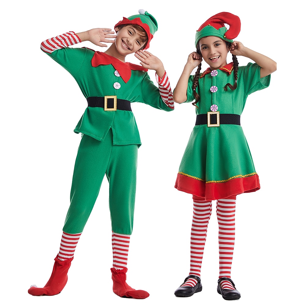 jultomten Alf Klänningar Kläder Semester klänning Alvdräkt Herr Pojkar Jul Karnival Maskerad Maskerad Cosplay kostym Jul Vuxna Fest Jul Semester Topp Byxor Skärp Strumpor Hatt 2025 - $53.99 –P18