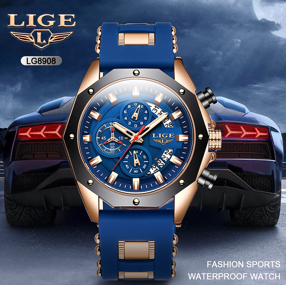 LIGE Mens Watch Quartz Watches for Men Steel Band Men's Analog Quartz Multifunctional Sports Wristwatch Men Date Business Casual Waterproof Quartz Watch 2025 - $39.99 –P1