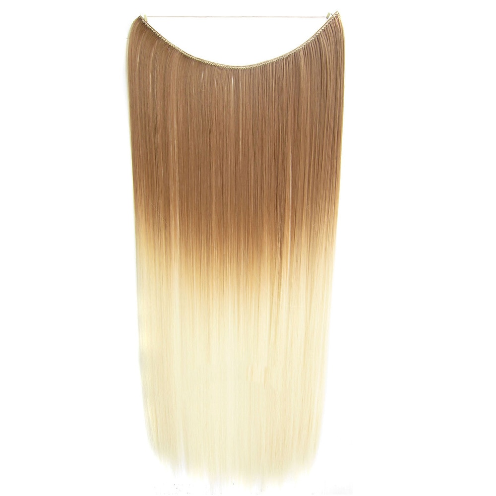24inch 50grams 100grams Synthetic Hair Extension Gradual Color Brown Gray Blonde String Halo Hairpieces Extensions 2025 - $17.49 –P7