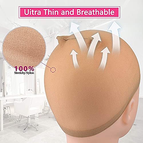 6 pieces light brown stocking wig caps stretchy nylon wig caps for women 2025 - $5.49 –P3