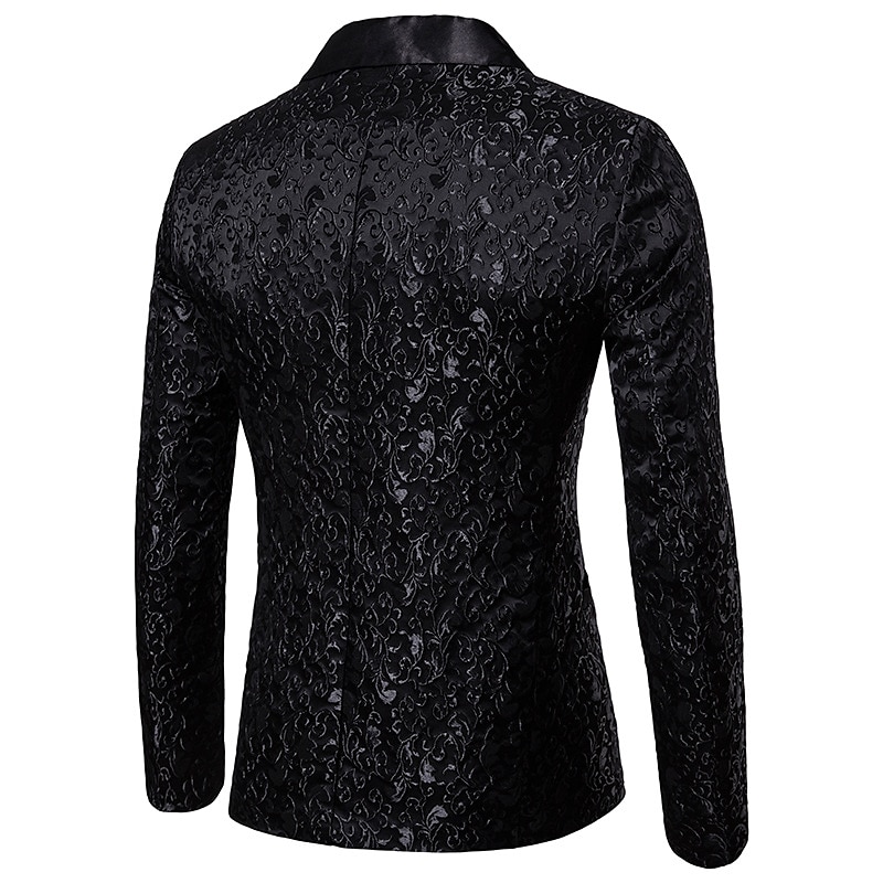 Per uomo Giubbotto Giacca Strada Attività commerciale Tenere al caldo Traspirante Tasche Jacquard Autunno Inverno Floreale Streetwear Elegante Bavero a lancia Standard Cotone Standard Nero Bianco del 2025 a $83.99 –P9