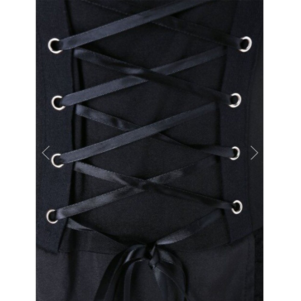 Gotische Lolita Cocktailkleid Vintage-Kleid Kurz Mini Kleid Steampunk Übergrössen Spitze Einfarbig A-Linie Kostüm Damen Fantasie Steampunk Karneval Maskerade Leistung Date Festival Teenager Erwachsene 2026 - $48.99 –P3