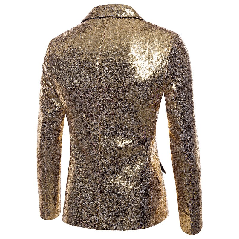 Herr Kavaj Prestanda Cocktailfest Punkmode Vår Höst Paljett Ensfärgat Ficka Skinande Enkelknäppt med Ett Knapphål Blazer Silver Svart Rubinrött Blå 2025 - $58.99 –P7