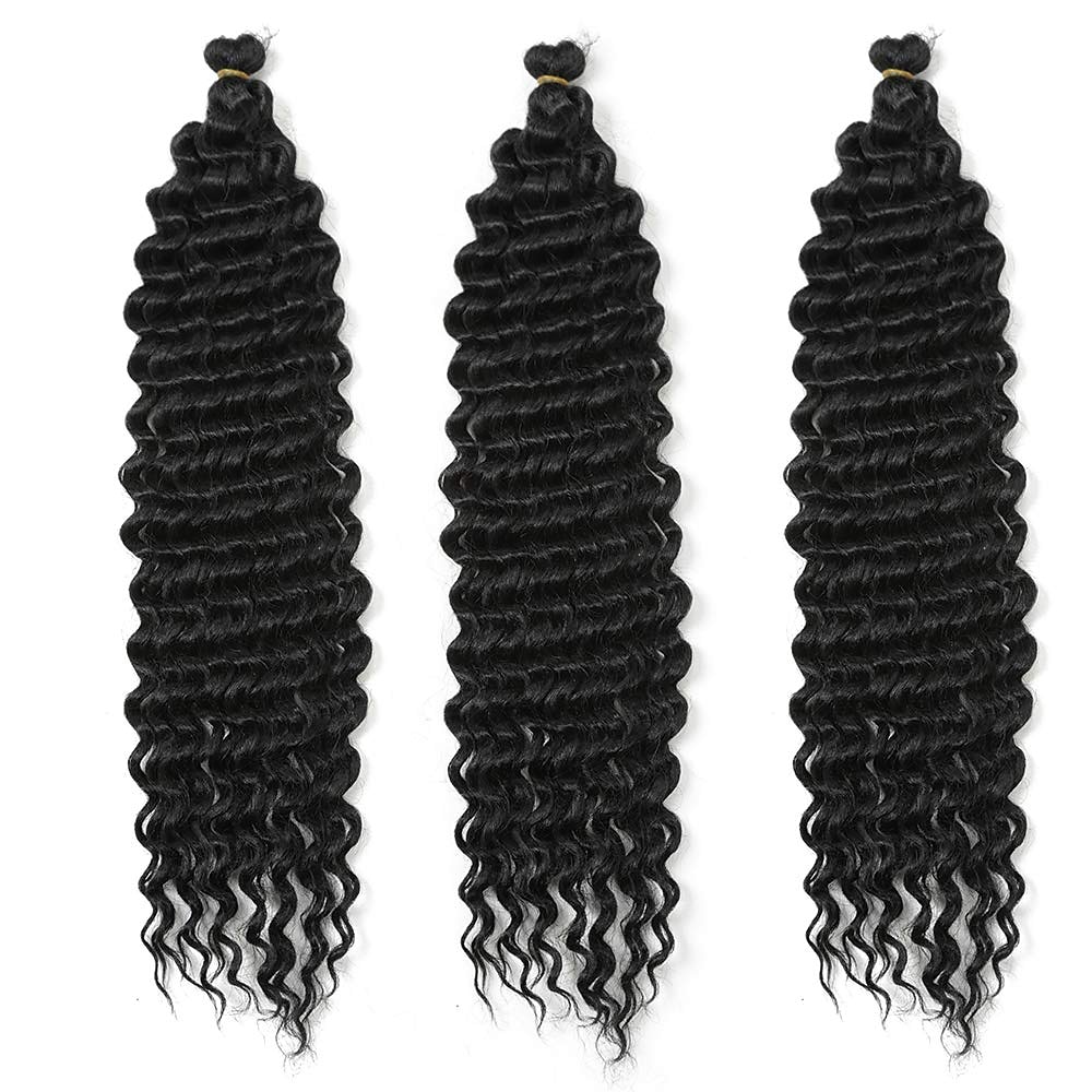 22-Zoll-Ozeanwellen-Häkelhaar 3 Packungen Welle tiefe Drehung Flechten Haar tiefe Welligkeit häkeln synthetische Zöpfe Haarverlängerung 22 Zoll 3 Packungen 2026 - $48.99 –P2