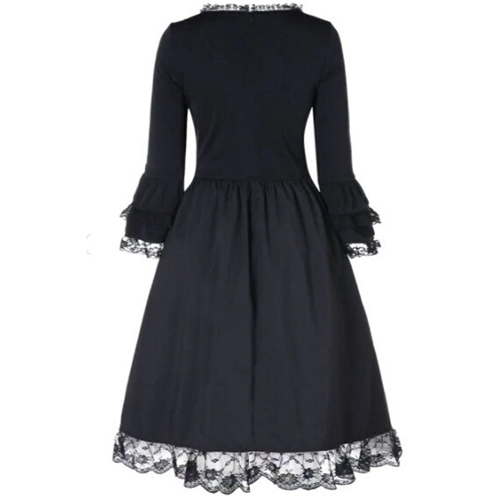 Gotische Lolita Cocktailkleid Vintage-Kleid Kurz Mini Kleid Steampunk Übergrössen Spitze Einfarbig A-Linie Kostüm Damen Fantasie Steampunk Karneval Maskerade Leistung Date Festival Teenager Erwachsene 2026 - $48.99 –P5