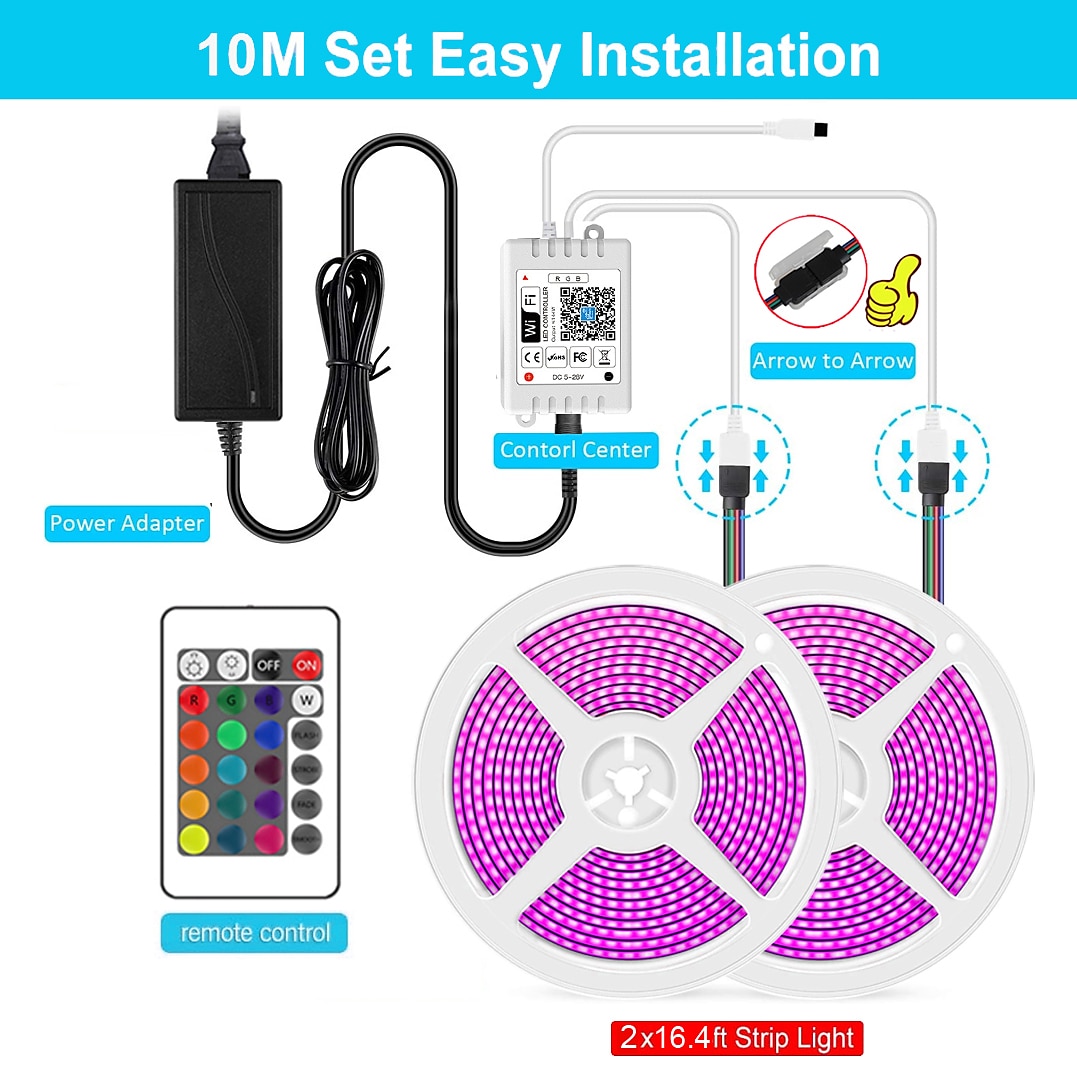 32.8ft 10m COB WiFi LED Smart Strip Lights Christmas Decor Music Sync RGB Color Changing with Work with Alexa Google for Bedroom Home TV Back Light DIY Décor 2025 - $84.99 –P3