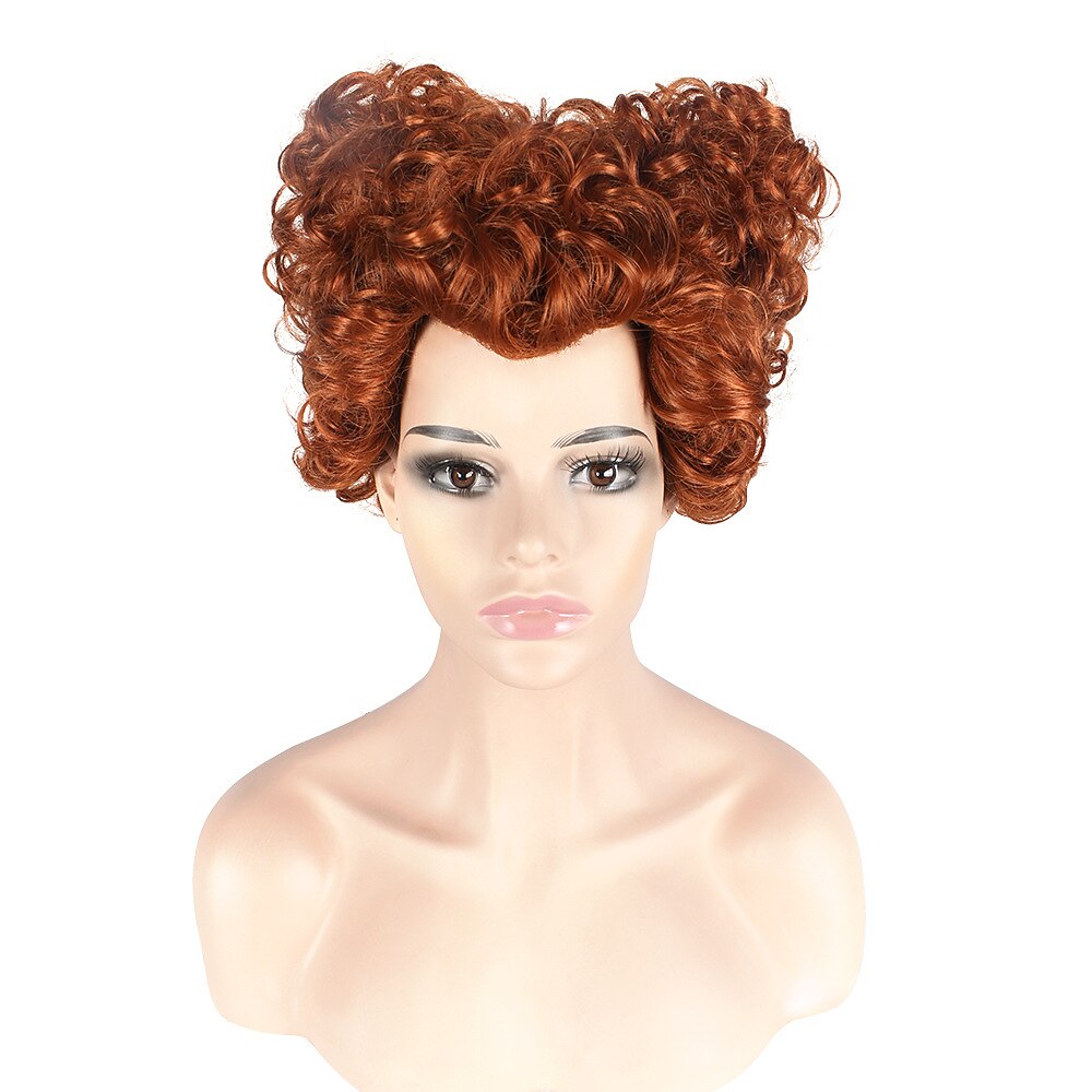 Winifred Sanderson Hocus Pocus Cosplay Wig Winifred Sanderson Tight Curl  Pixie Cut Wig Medium Length Dark Red Synthetic Hair 8193080 2022 – $24.99