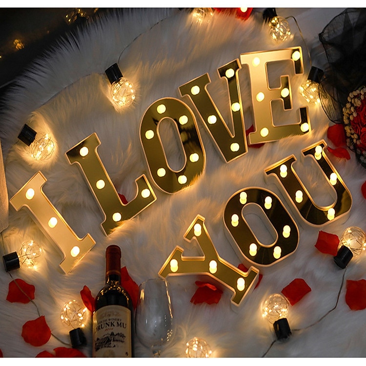 26 de litere alfabet lumina 3d nightlight litere caseta luminoasa cu led lumina de noapte revelion aa alimentat cu baterii 2026 - $16.49 –P2