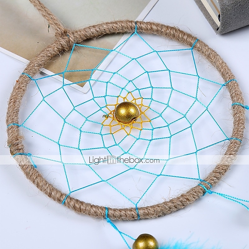 lapač snů ručně vyrobený dárek modré pírko závěsné korálky závěsné dekorativní umění boho styl 11*40cm 2025 - $7.49 –P2