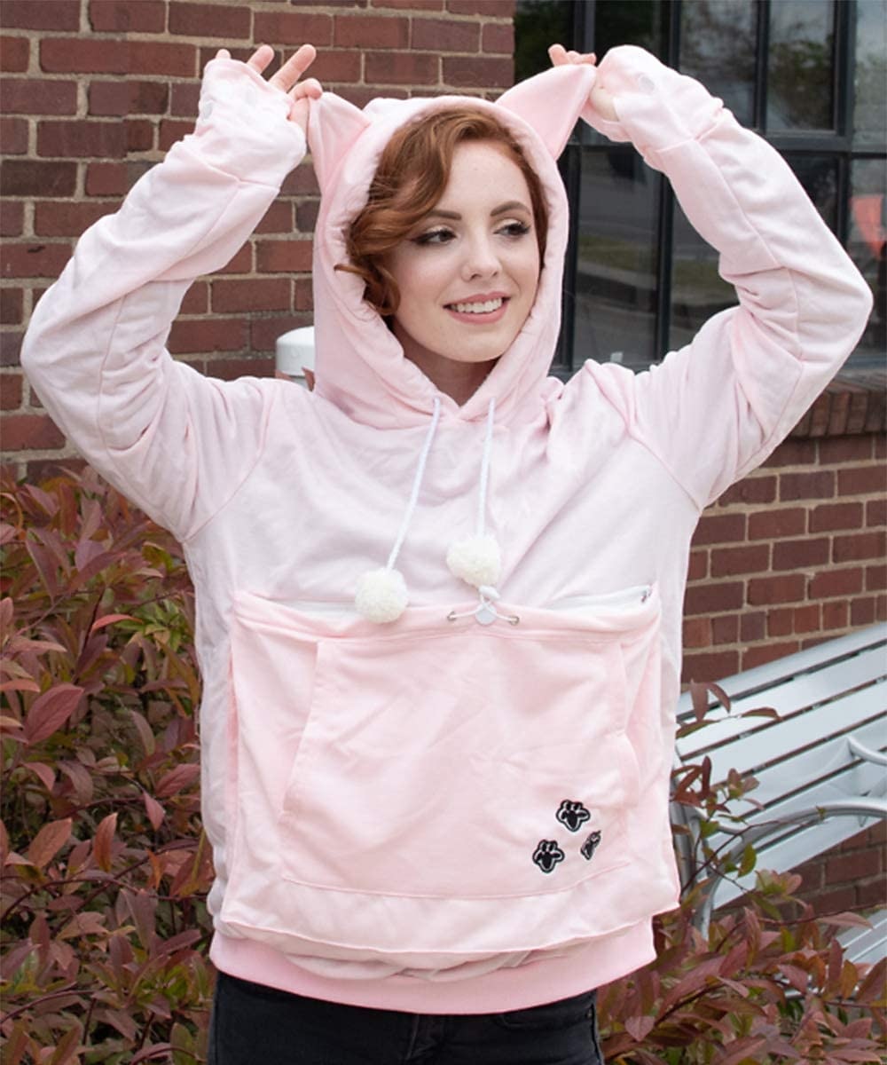 felpe con cappuccio da donna a marsupio grande, pullover con orecchie da gatto carino, felpa con cappuccio per cani e gatti da compagnia blu scuro del 2025 a $18.99 –P4