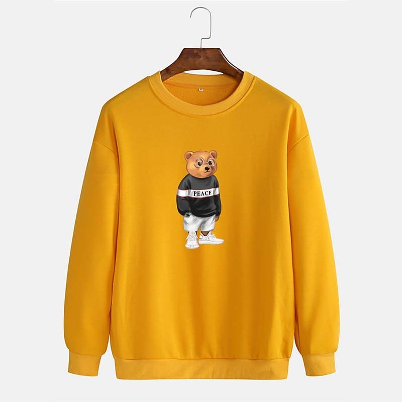 Per uomo Orso Stampa Stampe Grafiche Maglia Manica Lunga Felpa Girocollo Designer Casual Grande e Alto Casuale Sport & Outdoor Inverno Primavera & Autunno del 2026 a $30.99 –P7