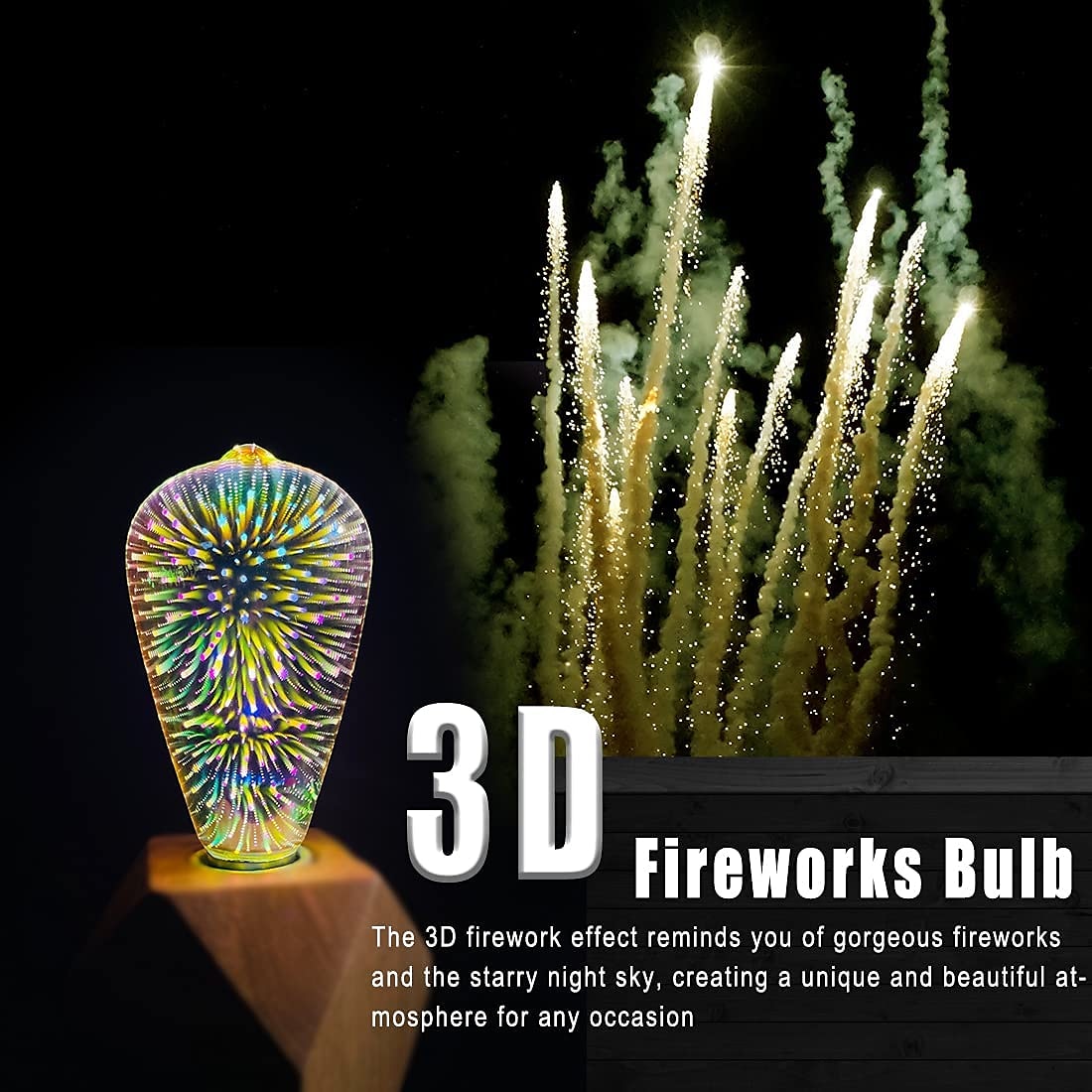 2026年 6 個 3 個 1pc 3d 花火電球 st64 led 電球 5 ワット e27 e26 rgb フェアリースターシャイン装飾電球パーティー電球ステンドグラス電球 ac220v ac120v  コレクション – $39.11 –P5