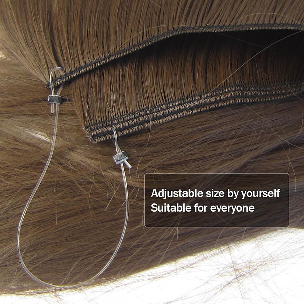 24inch 50grams 100grams Synthetic Hair Extension Gradual Color Brown Gray Blonde String Halo Hairpieces Extensions 2025 - $17.49 –P2
