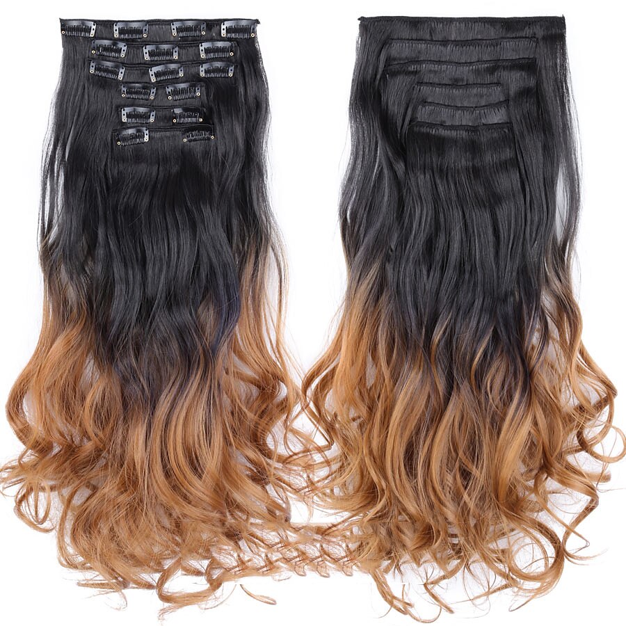 Synthetic Hair Curly Clip In Wig Extension 16 Clips In Hair Extension Hair Pieces Fake Hair Extension Synthetic 49 Colors 2025 - $16.99 –P4