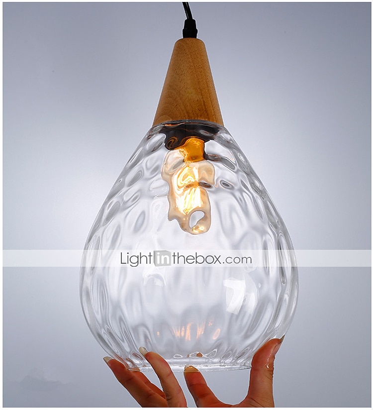 1-valo 30cm massiivipuinen lasiriippuvalaisin led tyylikäs yksimuotoinen saari valot modernit ravintolakaupat / kahvilat olohuoneen valot 220-240v 110-120v 2025 - $80.99 –P11