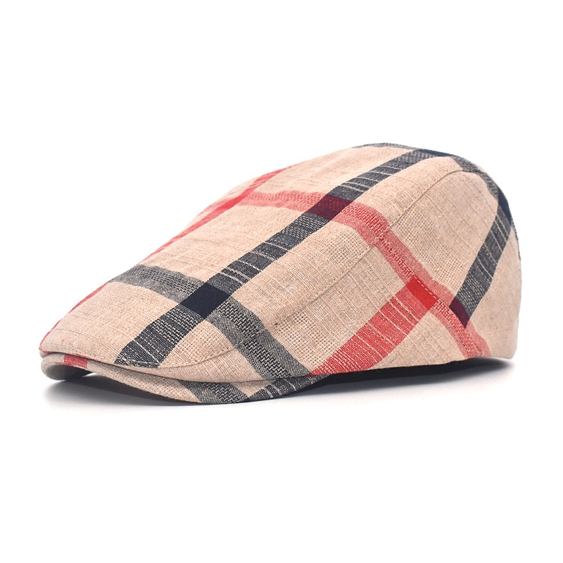 Per uomo Cappello basco Nero Rosso Cotone Bicolore La moda degli anni '20 Informale Esterno Esterno Giornaliero A quadri Protezione solare Comfort Caldo Traspirante del 2025 a $8.99 –P5